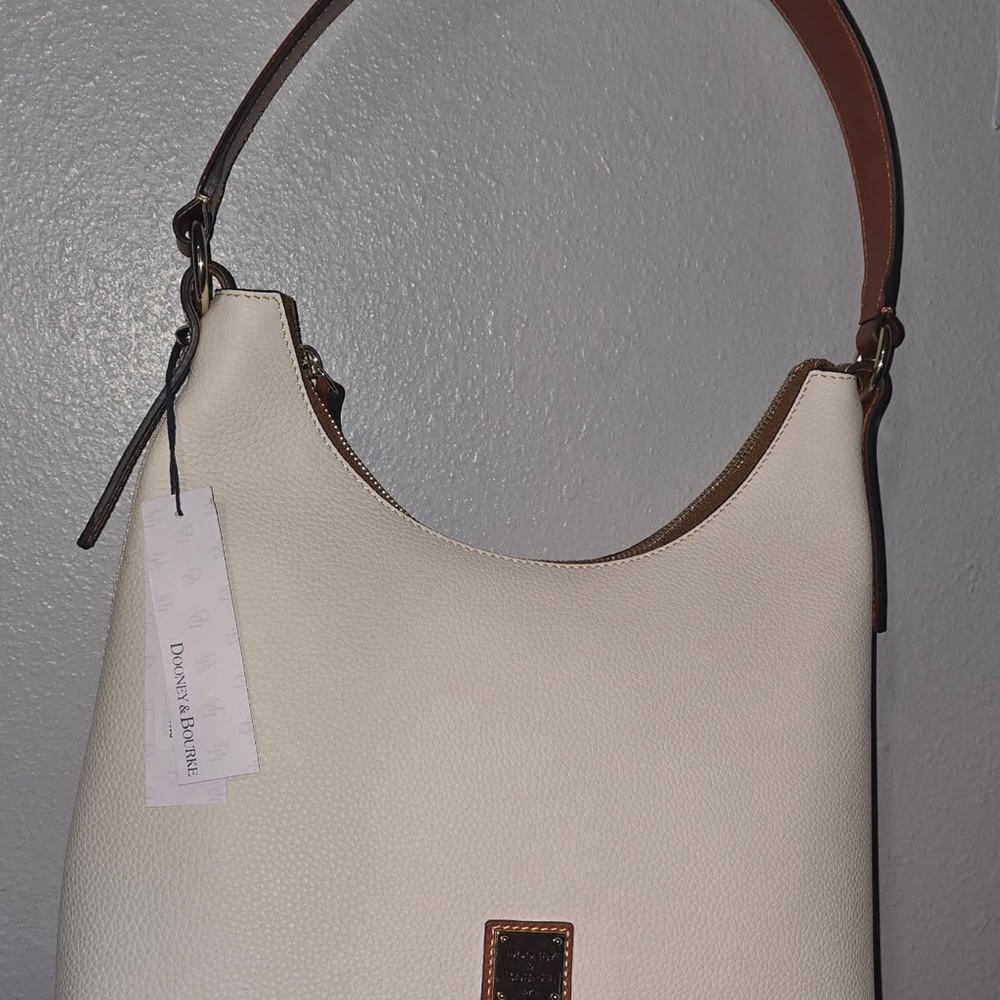 Dooney & Bourke Cream and Brown Shoulder Bag